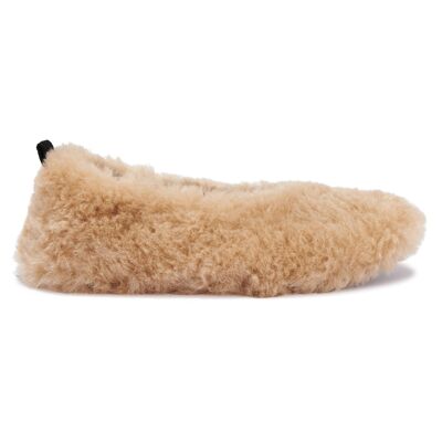 COSY FAUX FUR SLIPPERS - BEIGE/FUR/SYNTHETIC