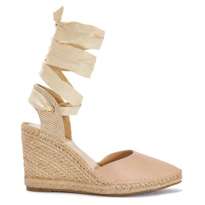 Wedge Sandals - NUDE/MICROFIBRE/SYNTHETIC