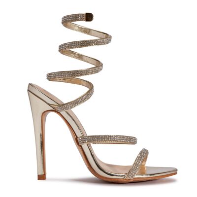 WRAP AROUND STILETTO SANDAL - ROSEGOLD/PU/SYNTHETIC - Z-14