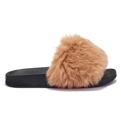 HEAVY FAUX FUR SLIDERS - BEIGE/FUR/SYNTHETIC - Z-2