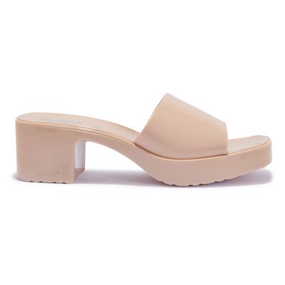 PVC JELLY BLOCK HEEL MULE - NUDE/PVC/SYNTHETIC