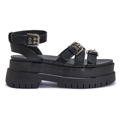 CHUNKY DOUBLE SOLE BUCKLE STRAP SLINGBACK SANDAL