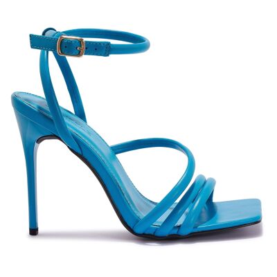 STILETTO TUBE STRAP SANDAL - AQUA/PU/SYNTHETIC