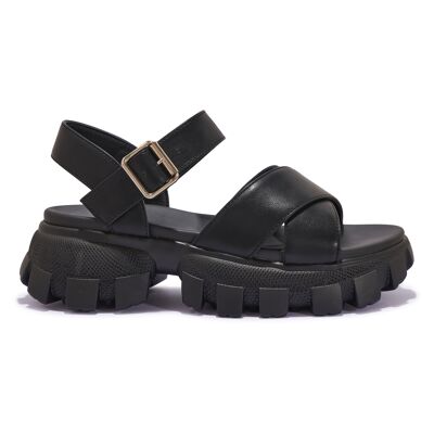 CROSS OVER SPORTS SANDAL - BLACK/PU/SYNTHETIC