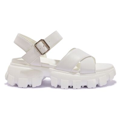 CROSS OVER SPORTS SANDAL - WHITE/PU/SYNTHETIC