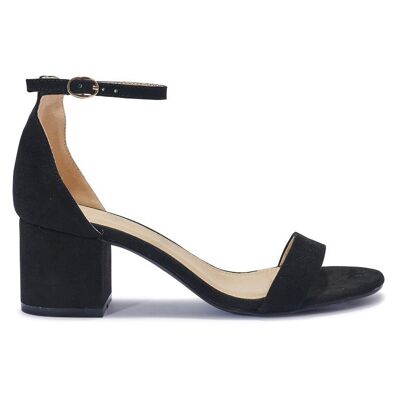 BARELY THERE STRAPPY BLOCK HEEL SANDAL - BLACK/MICROFIBRE/SYNTHETIC