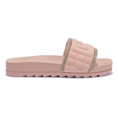 CASUAL DIAMANTE TPR SLIDER - PINK/PU/SYNTHETIC