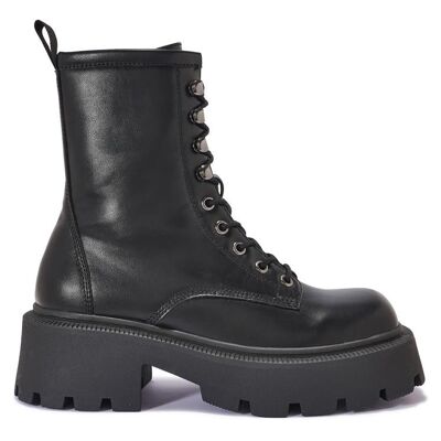 CHUNKY CLEATED LACE UP BOOTS