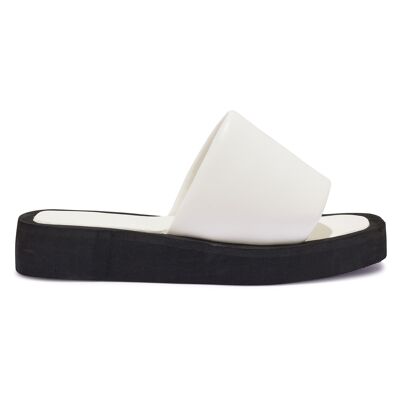 CHUNKY EVA FLATFORM SLIDER - WHITE/PU/SYNTHETIC