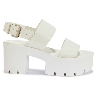 CHUNKY CLEATED SPORTS SANDAL - WHITE/PU/SYNTHETIC
