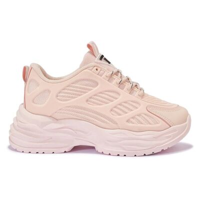 CHUNKY MESH CONTRAST TRAINER - PINK/PU/SYNTHETIC