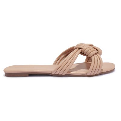 KNOT DETAIL FLAT SANDAL - NUDE/PU/SYNTHETIC