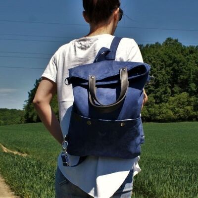 Bag backpack handbag 3in1 / blue navy sea