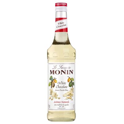 MONIN Sirup mit weißem Schokoladengeschmack für Heißgetränke oder Cocktails – Natürliche Aromen – 70 cl