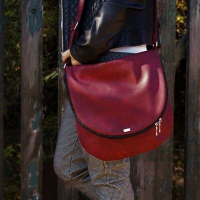 bag crossbody bag / vegan bag / burgundy red