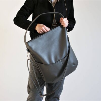 Everyday handbag shoulder bag zipper / grey