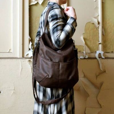 Everyday handbag shoulder bag zipper Brown