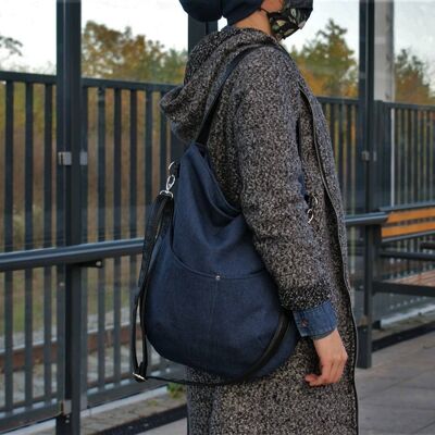 Everyday vegan handbag shoulder bag / blue marine