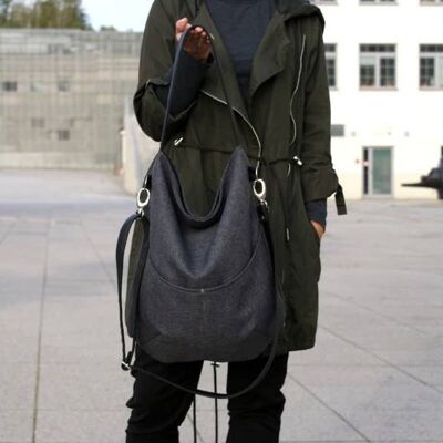 Everyday vegan handbag shoulder bag / zipper large big Mod. 2