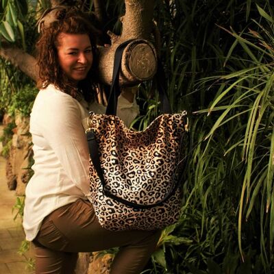 IKS bag safari leopard velour  / large / jungle hippie