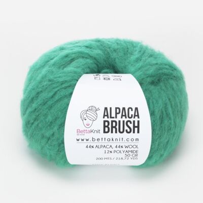 Alpaca Brush, filato in alpaca voluminoso, Emerald