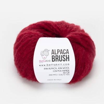 Alpaca Brush, filato in alpaca voluminoso, Chianti Red