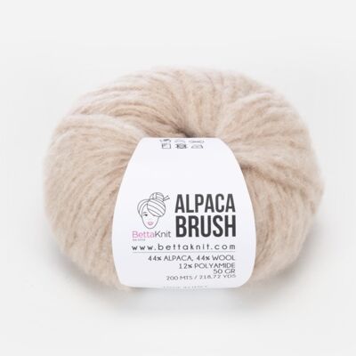 Alpaca Brush, filato in alpaca voluminoso, Almond