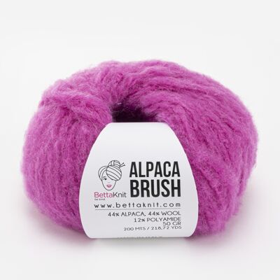 Alpaca Brush, filato in alpaca voluminoso, Shocking Pink