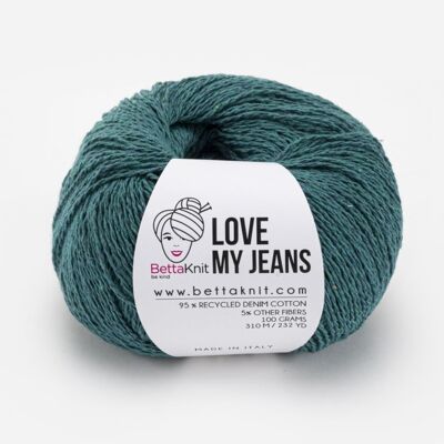 Love My Jeans, filato ottenuto da riciclo di vecchi jeans, Emerald