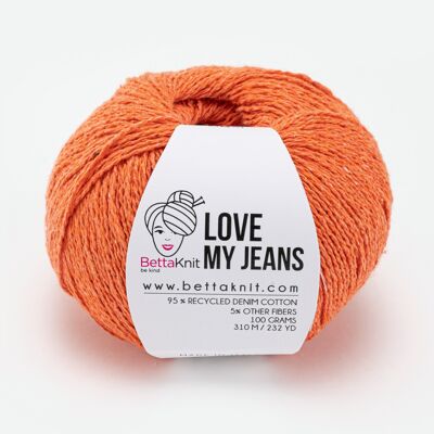 Love My Jeans, filato ottenuto da riciclo di vecchi jeans, Orange