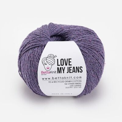 Love My Jeans, filato ottenuto da riciclo di vecchi jeans, Purple