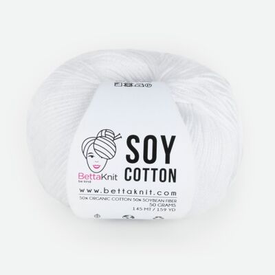 Soy Cotton, filato di cotone e soia, White