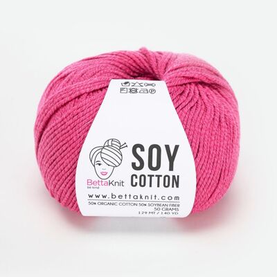 Soy Cotton, filato di cotone e soia, Raspberry