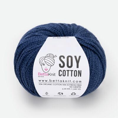 Soy Cotton, filato di cotone e soia, Night Blue