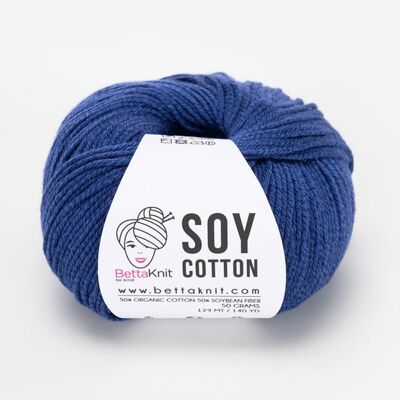 Soy Cotton, filato di cotone e soia, Royal Blue