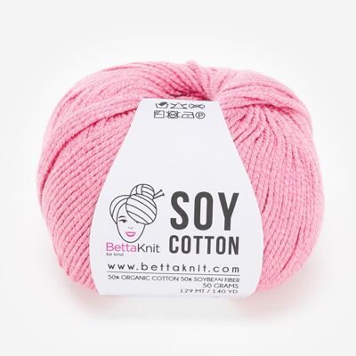 Soy Cotton, filato di cotone e soia, Pink