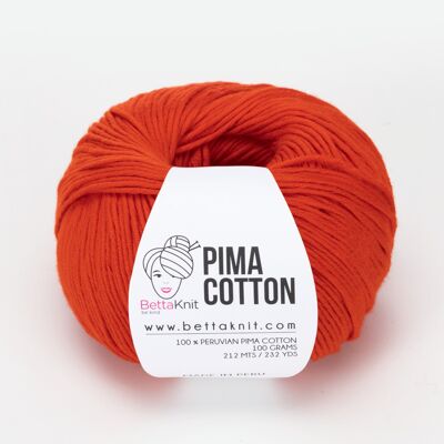Pima Cotton, 100% cotone, Rosso Arancio