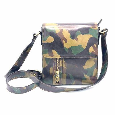 Printed leather shoulder bag code 112230