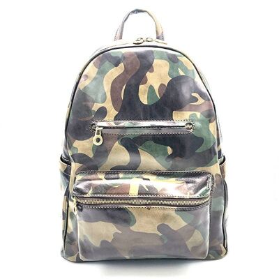 Printed leather backpack code 112232