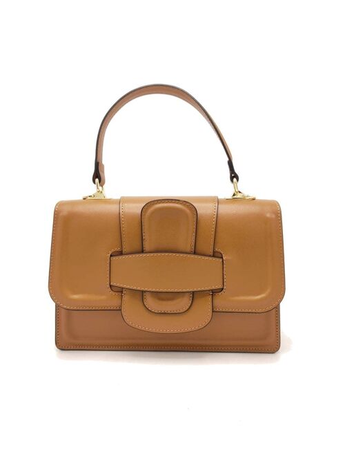 Plain genuine leather handbag art. 112393