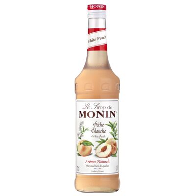 MONIN Weißer Pfirsichsirup für Cocktails oder Limonaden – Natürliche Aromen – 70 cl