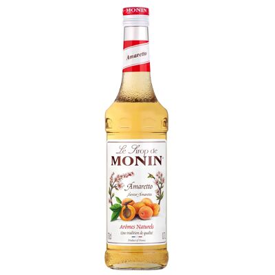 Jarabe Sabor Amaretto MONIN para bebidas calientes o cócteles - Sabores naturales - 70cl