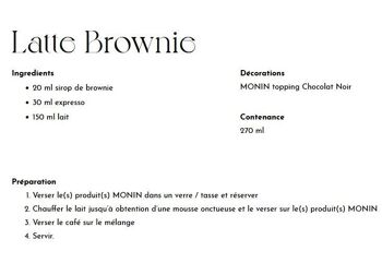 Sirop Saveur Brownie MONIN pour boissons chaudes ou cocktails - Arômes naturels - 70cl 2