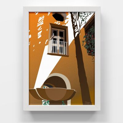 Siesta Time in Granada, Spanien A4 Kunstdruck