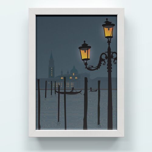 Venice by Night A4 Art Print