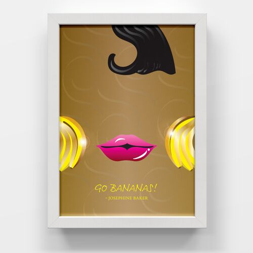 Josephine Baker Goes Bananas A4 Art Print