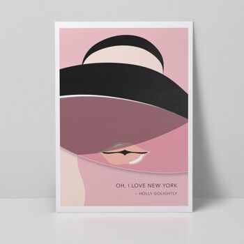 Holly Golightly aime New York A4 Art Print 2