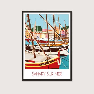 Decoration poster - 30 x 40 cm - Sanary sur Mer