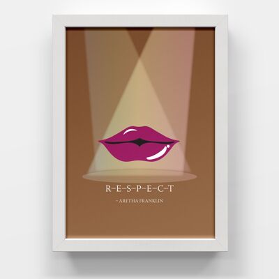 Aretha Franklin Demands RESPECT  A4 Art Print