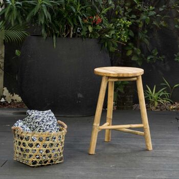 Taman Natural Bamboo Tripod Stool 3